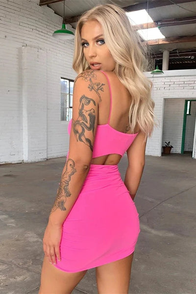 Sexy Satin Ruched V-neck Spaghetti Straps Sleeveless Homecoming Dresses MD092207