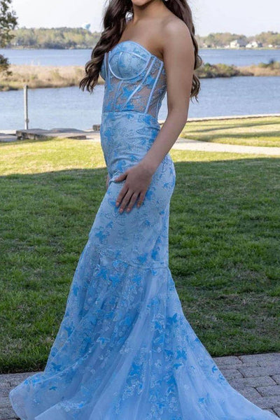Gorgeous Lilac Sequin Lace Mermaid Sweetheart Corset Prom Dress MD112510