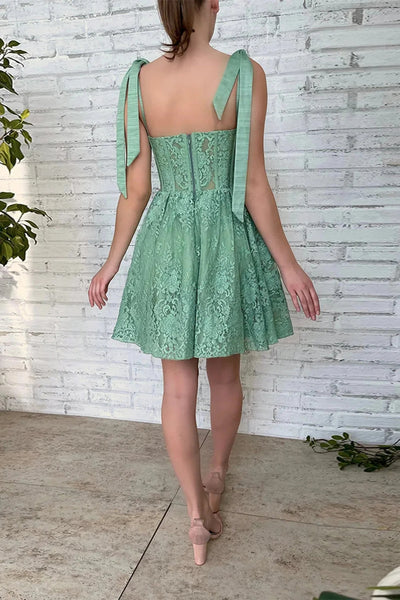 Green Sweetheart Homecoming Dress with Appliques MD101010