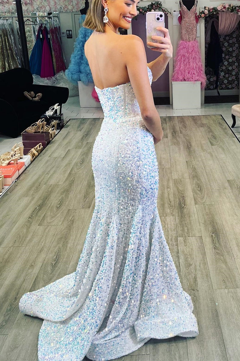 periwinkle dress formal Periwinkle Iridescent Sequin Sweetheart Mermaid Long Prom Dress MD092606 –  Dressmeet