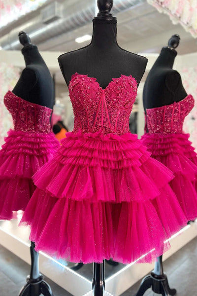 Cute A Line Sweetheart Light Pink Corset Homecoming Dress with Ruffles MD082906