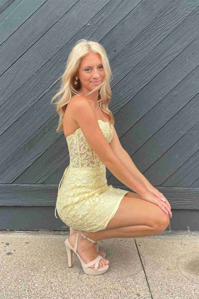 Daffodial Cute Bodycon Sweetheart Lace Appliques Short Homecoming Dresses MD091612