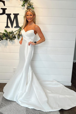 Mermaid Satin Strapless Wedding Dress MD4051203