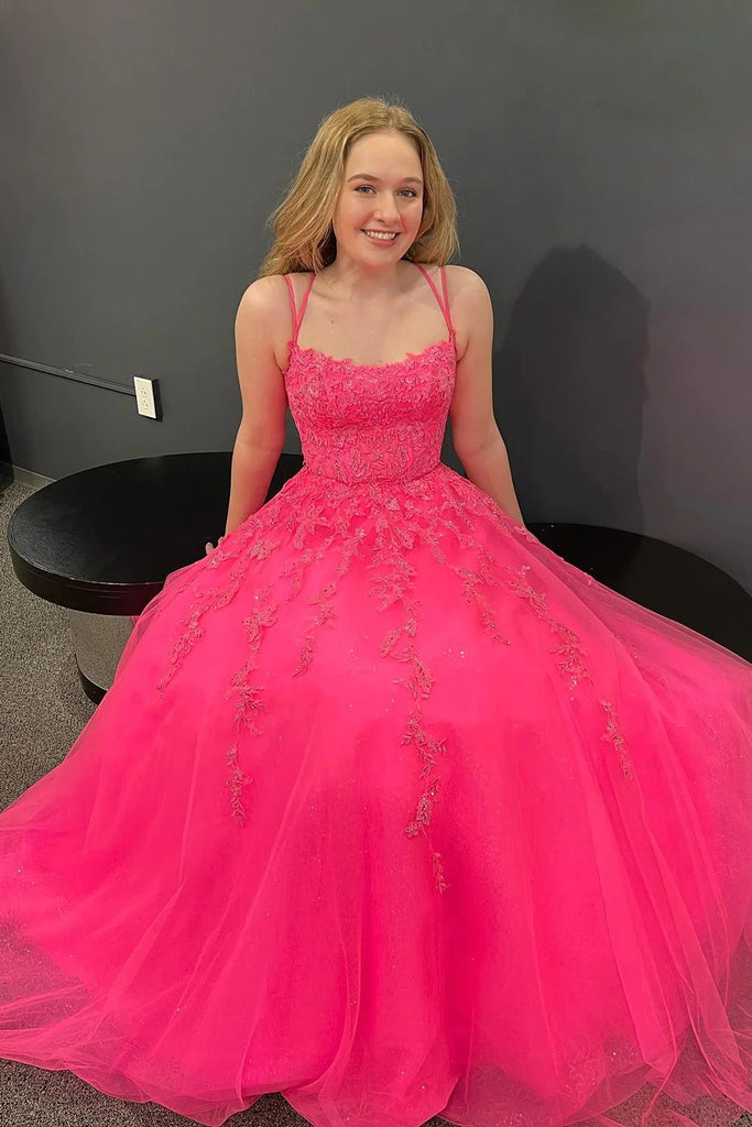 Coral A-Line Prom Dress with Appliques MD092903 Dressmeet Coral A-Line Prom Dress with Appliques MD092903 Dressmeet