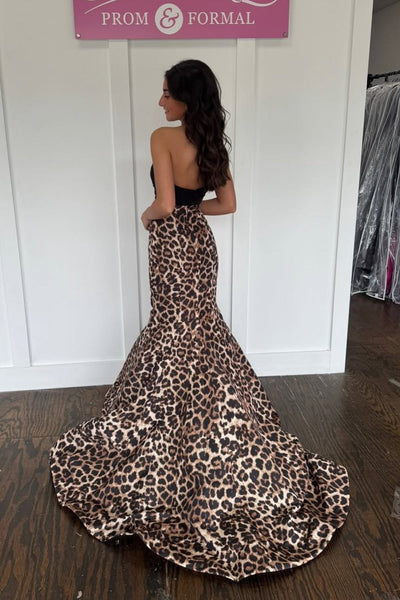 Charming Mermaid Sweetheart Leopard Floral Prom Dress DM26011509