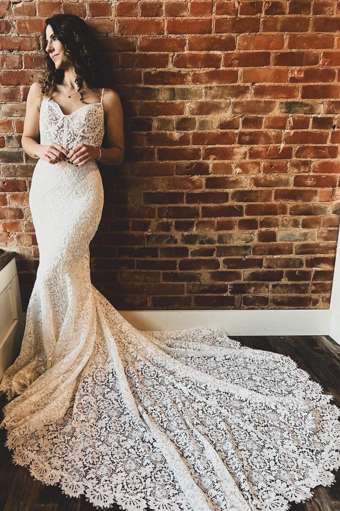 Off White Lace Sweetheart Trumpet Long Wedding Dress MD120302 Dressmeet Off White Lace Sweetheart Trumpet Long Wedding Dress MD120302 Dressmeet