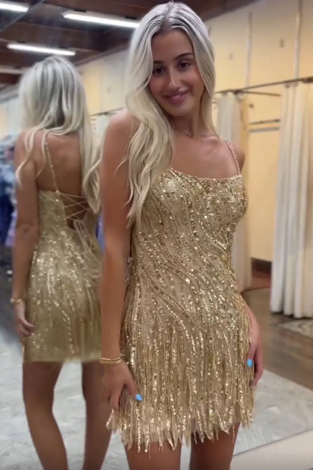 Short Gold Sparkly Dress Short Babydoll Glittery Homecoming Dress PromGirl Short Gold Sparkly Dress Short Babydoll Glittery Homecoming Dress PromGirl
