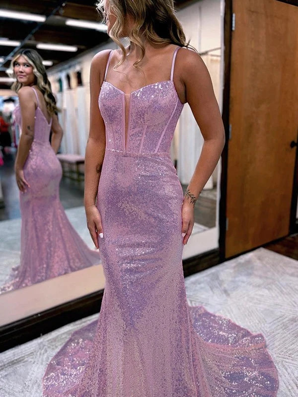 Pink Sequin Mermaid Sweetheart Long Prom Dresses MD091509 Dressmeet Pink Sequin Mermaid Sweetheart Long Prom Dresses MD091509 Dressmeet