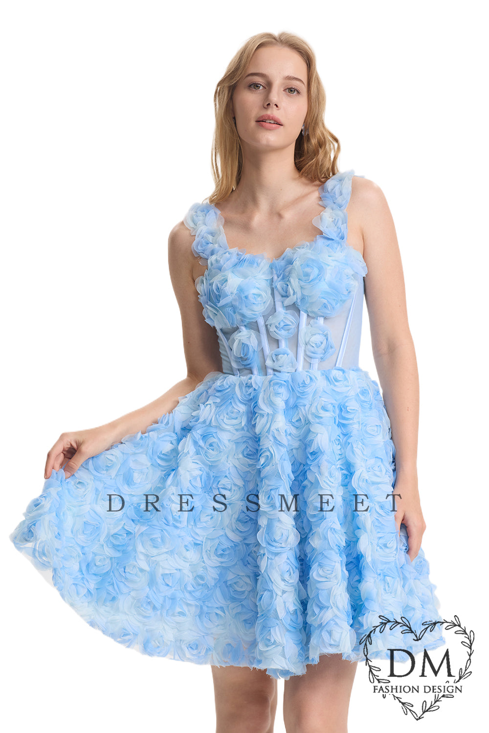 Lovely Sweetheart 3D Flowers A-Line Short Homecoming Dresses DM24072103