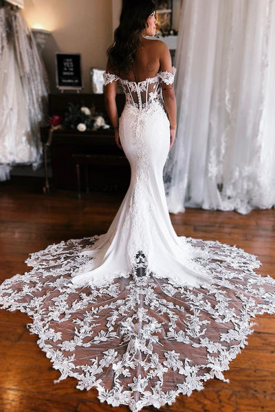 Fashion Mermaid Sweetheart Wedding Dresses with Appliques DM102409