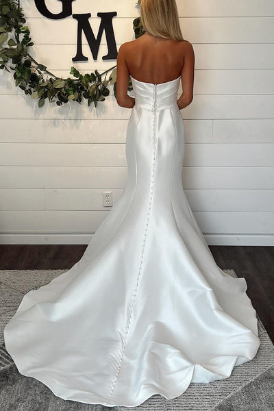 Mermaid Satin Strapless Wedding Dress MD4051203