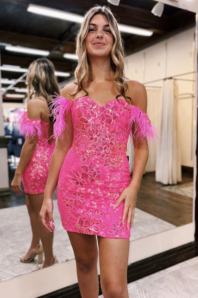 Sparkly Bodycon Sweetheart Orange Sequins Lace Short Homecoming Dresses LD30802701 Dressmeet Sparkly Bodycon Sweetheart Orange Sequins Lace Short Homecoming Dresses LD30802701 Dressmeet