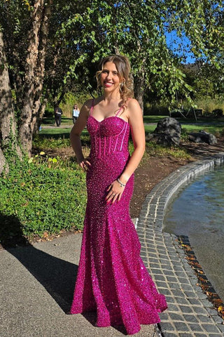 Sparkly Mermaid Sweetheart Sequins Prom Dresses DM102101