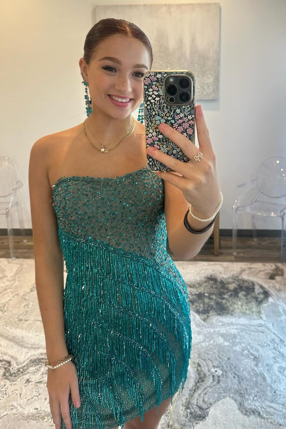 Dark Green Sequins Strapless Short Tight Homecoming Dresses with Beadi Dressmeet Dark Green Sequins Strapless Short Tight Homecoming Dresses with Beadi Dressmeet