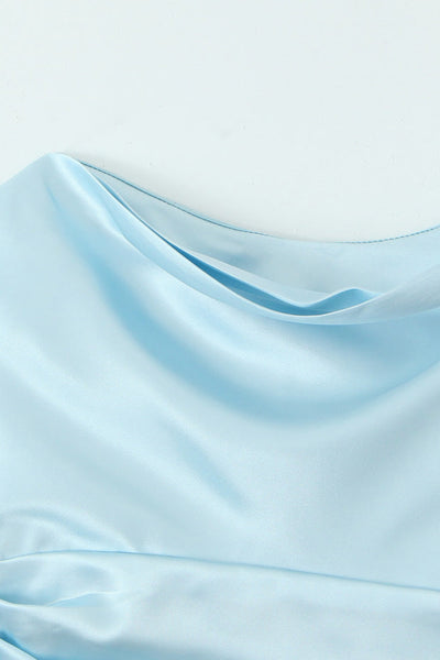 Strapless Light Blue Ruched Tight Short Homecoming Dress DM161704