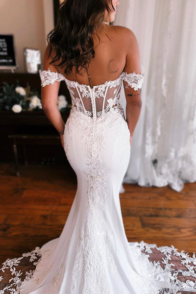 Fashion Mermaid Sweetheart Wedding Dresses with Appliques DM102409