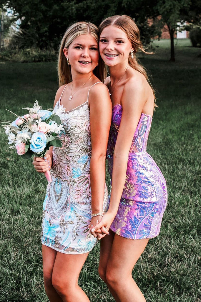 Cute Bodycon Sweetheart Light Purple Sequisn Short Homecoming Dresses MD100301 – Dressmeet Cute Bodycon Sweetheart Light Purple Sequisn Short Homecoming Dresses MD100301 – Dressmeet